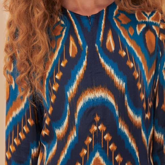 Farm Rio Blue Pineapple Ikat Maxi Dress - Picture 6 of 10